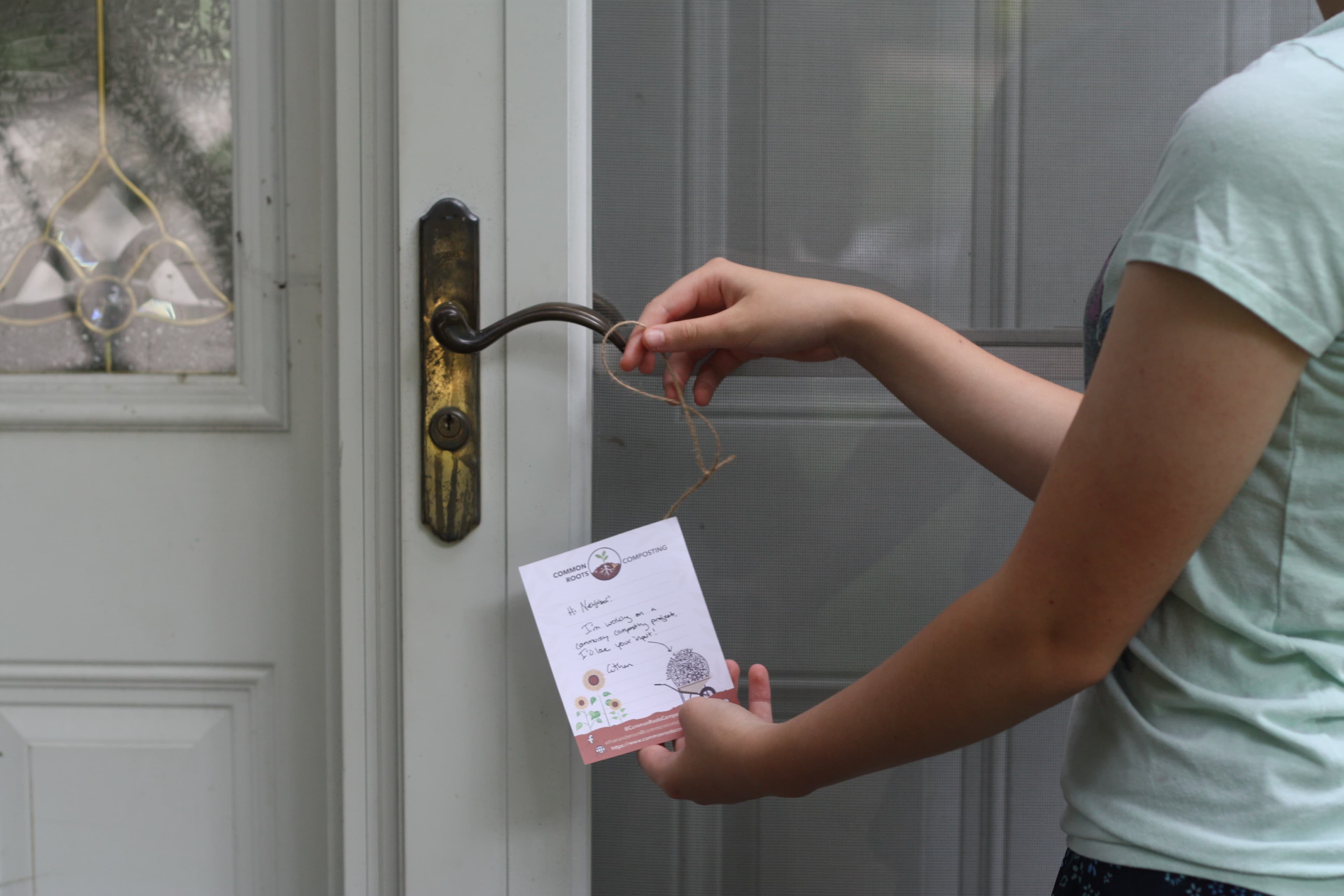 Door-to-door community outreach for composting signup